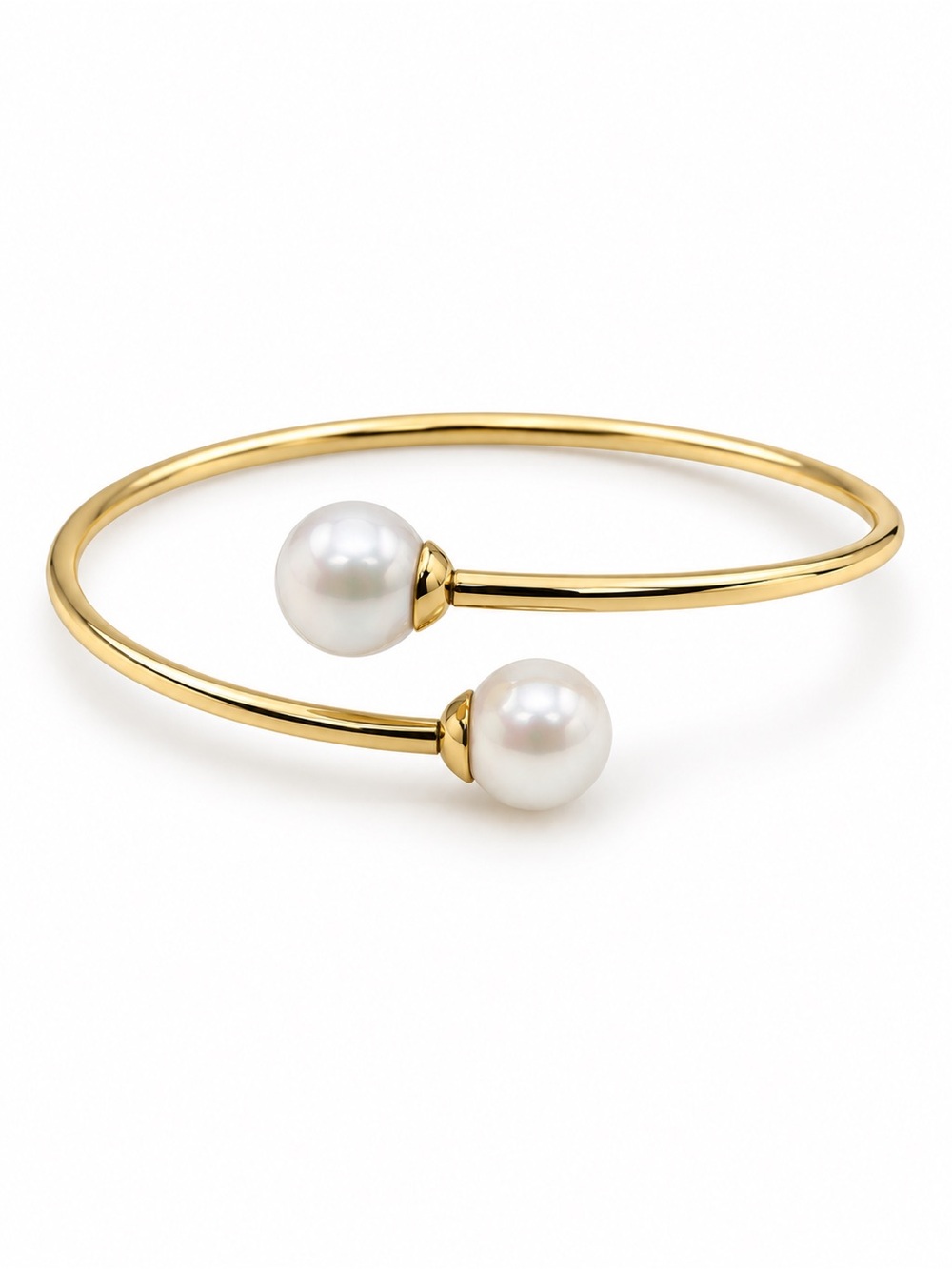 Double Pearl Wrap Gold Bracelet